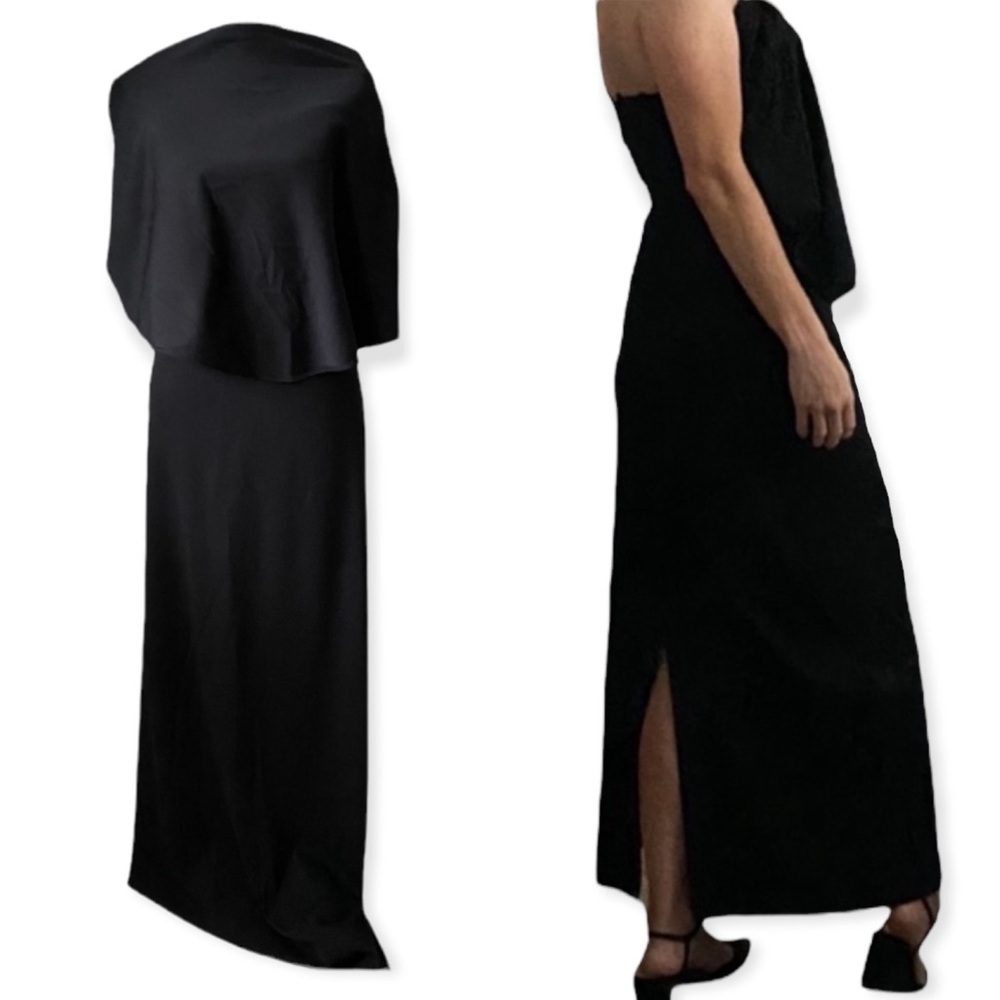 Vintage 90s Neiman Marcus Formal Black Dress - long cocktail - women’s small - Picture 2 of 13